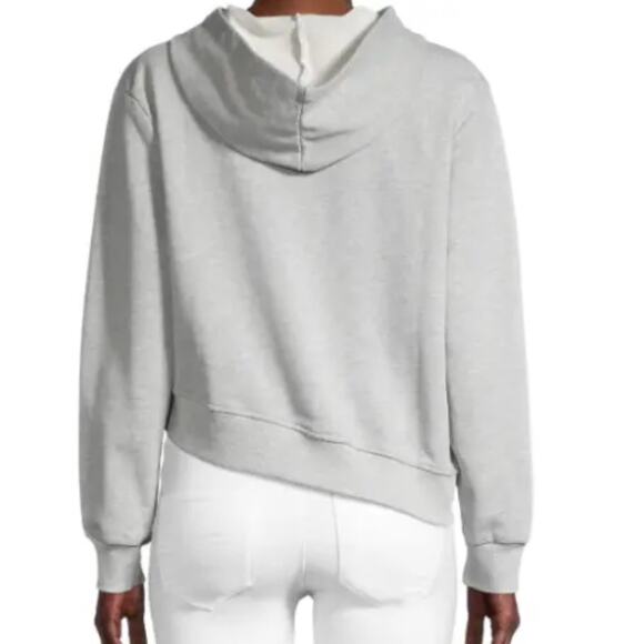 Lea & Viola Asymmetric Grey Tie-Dyed Hoodie Sweatshirt Size Small New - Picture 8 of 9